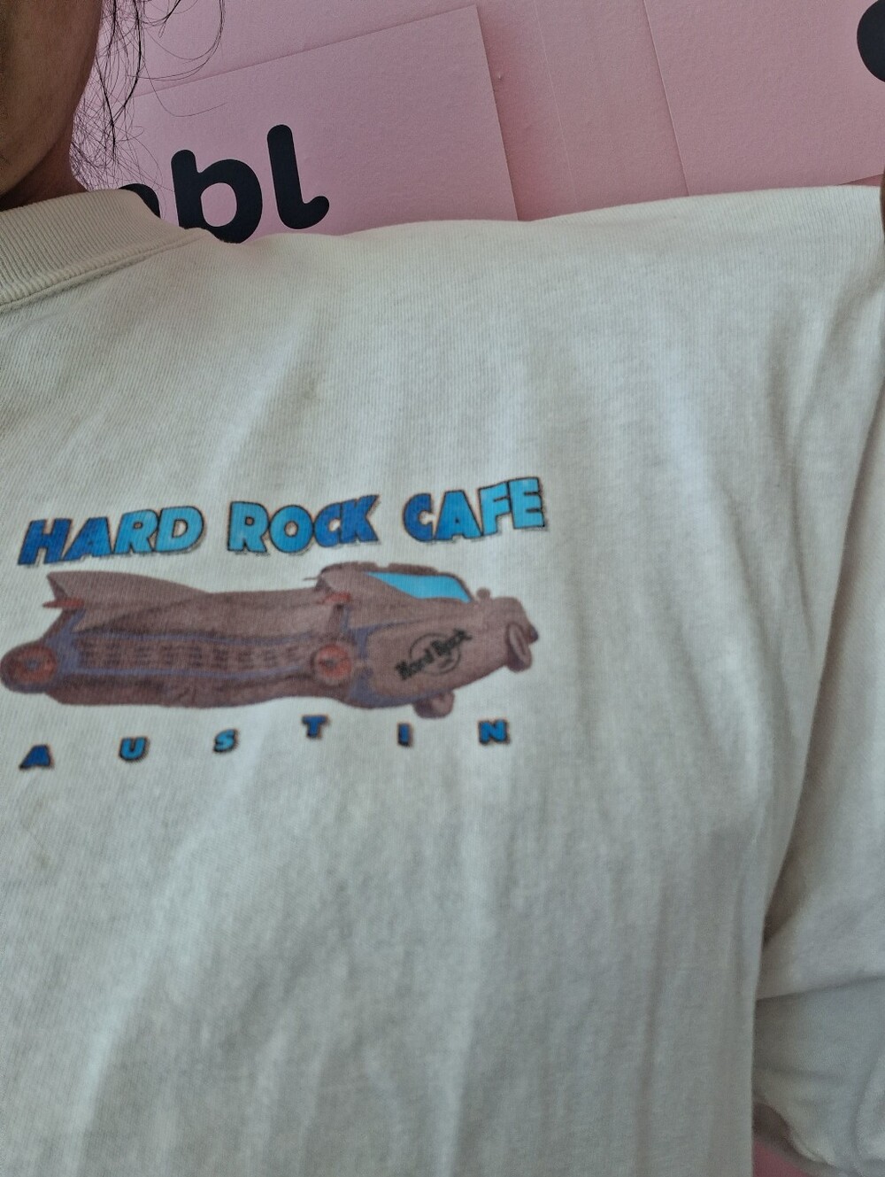 Vintage Hard Rock Cafe White Tee with Multicolor Austin Scenic Back Print
